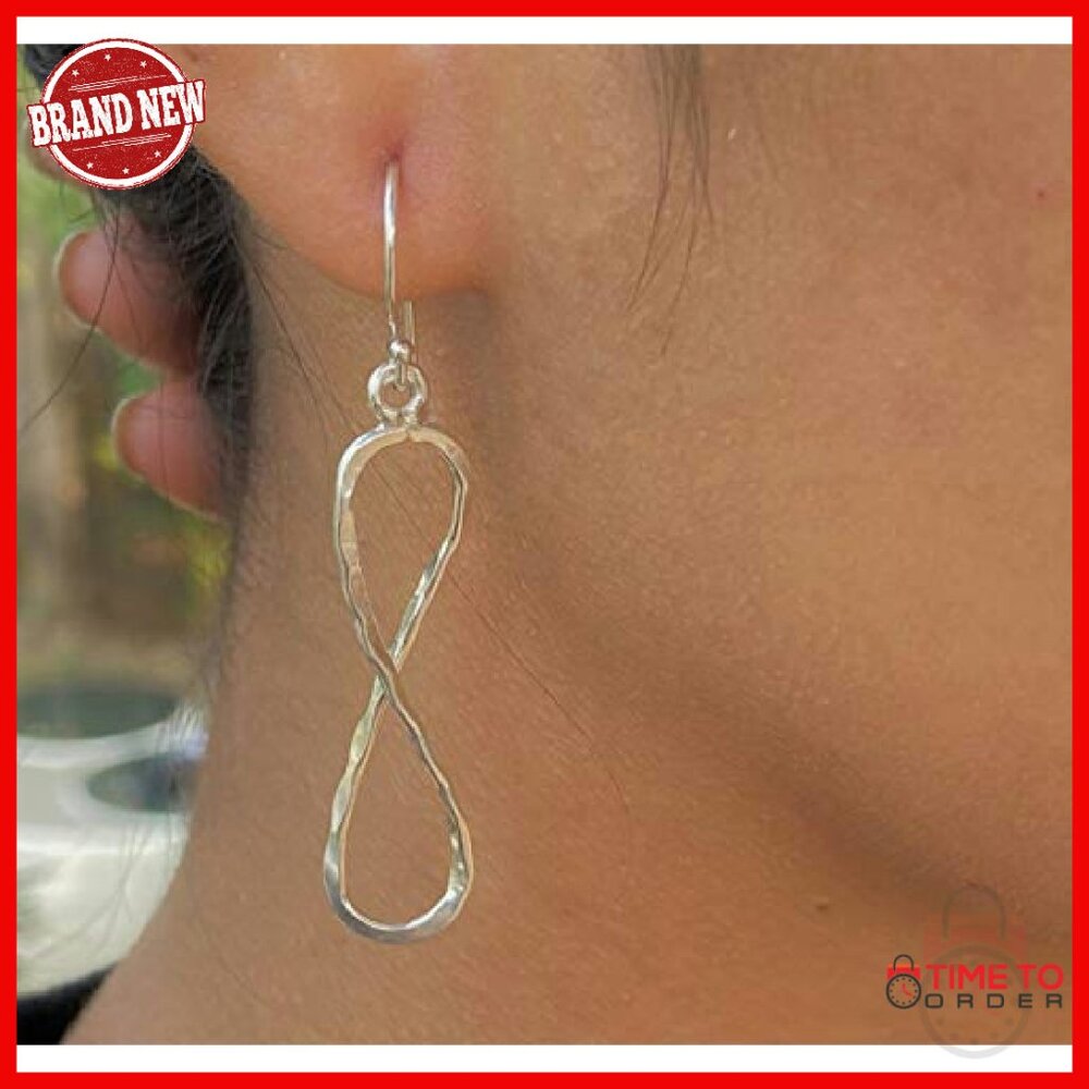 Sterling Silver Hammered Infinity Dangle Earrings… - image 7